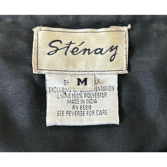 Vintage Stenay Size Medium 100%‎ Silk Fully Beaded Floral Evening Blazer Jacket - Picture 5 of 9